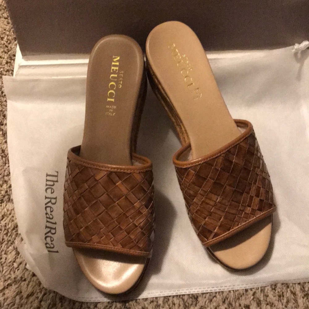Sesto Meucci Tarie Quilted Brown Leather Wedge